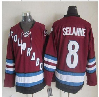 Colorado Avalanche #8 Teemu Selanne Red CCM Throwback Stitched NHL Jersey