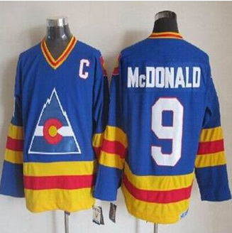 Colorado Avalanche #9 Lanny Mcdonald Blue CCM Throwback Stitched NHL Jersey