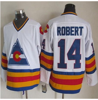 Colorado Avalanche #14 Rene Robert White CCM Throwback Stitched NHL Jersey