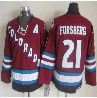 Colorado Avalanche #21 Peter Forsberg Red CCM Throwback Stitched NHL Jersey