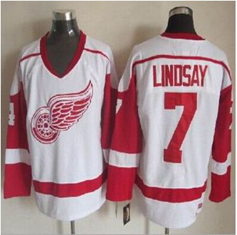 Detroit Red Wings #7 Ted Lindsay White CCM Throwback Stitched NHL Jersey