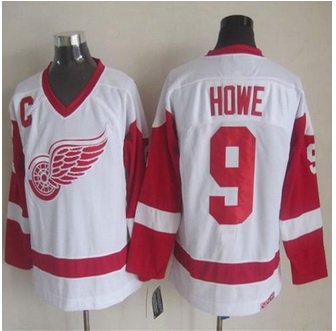 Detroit Red Wings #9 Gordie Howe White CCM Throwback Stitched NHL Jersey