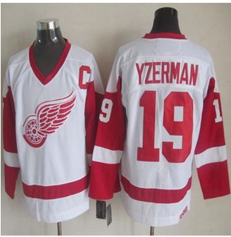 Detroit Red Wings #19 Steve Yzerman White CCM Throwback Stitched NHL jersey