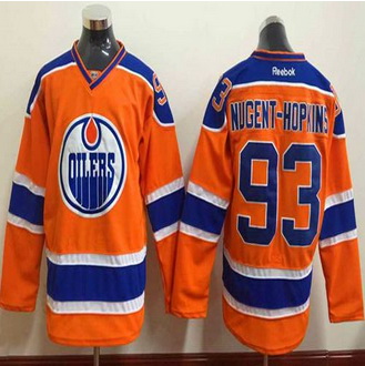 Edmonton Oilers #93 Nugent-Hopkins Orange Stitched NHL Jersey