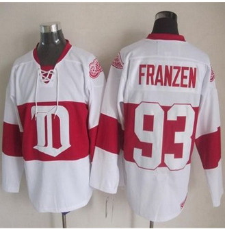 Detroit Red Wings #93 Johan Franzen White Winter Classic CCM Throwback Stitched NHL Jersey