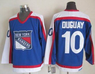 New York Rangers #10 Ron Duguay Blue&White CCM Throwback Stitched NHL Jersey