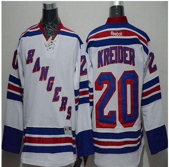 New York Rangers #20 Chris Kreider White Road Stitched NHL Jersey