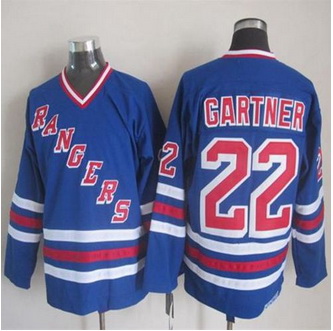 New York Rangers #22 Mike Gartner Blue CCM Heroes of Hockey Alumni Stitched NHL Jersey