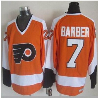 Philadelphia Flyers #7 Bill Barber Orange CCM Throwback Stitched NHL Jersey