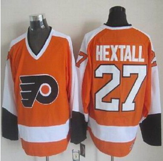 Philadelphia Flyers #27 Ron Hextall Orange White CCM Throwback Stitched NHL Jersey