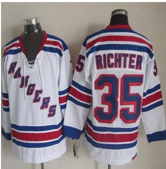 New York Rangers #35 Mike Richter White CCM Throwback Stitched NHL Jersey