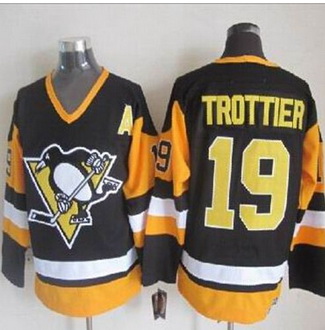 Pittsburgh Penguins #19 Bryan Trottier Black CCM Throwback Stitched NHL Jersey