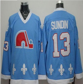 Quebec Nordiques #13 Mats Sundin Light Blue CCM Throwback Stitched NHL Jersey