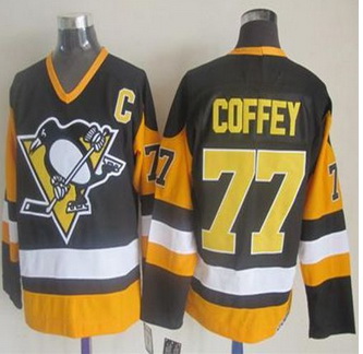 Pittsburgh Penguins #77 Paul Coffey Black CCM Throwback Stitched NHL Jersey