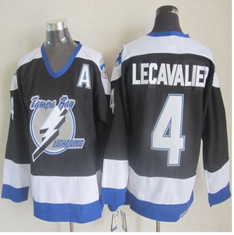 Tampa Bay Lightning #4 Vincent Lecavalier Black CCM Throwback Stitched NHL Jersey