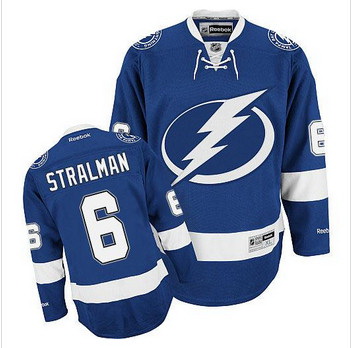 Tampa Bay Lightning #6 Anton Stralman Blue Stitched NHL Jersey