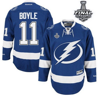 Tampa Bay Lightning #11 Brian Boyle Blue 2015 Stanley Cup Stitched NHL Jersey