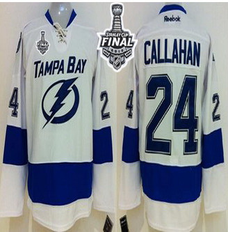 Tampa Bay Lightning #24 Ryan Callahan White 2015 Stanley Cup Stitched NHL Jersey