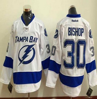 Tampa Bay Lightning #30 Ben Bishop White Stitched NHL Jersey