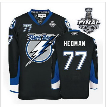 Tampa Bay Lightning #77 Victor Hedman Black 2015 Stanley Cup Stitched NHL Jersey