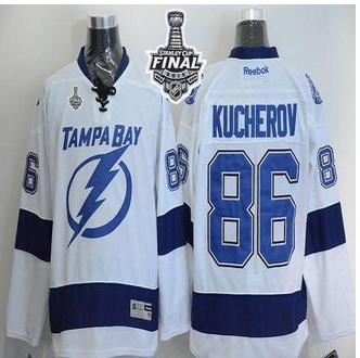 Tampa Bay Lightning #86 Nikita Kucherov White 2015 Stanley Cup Stitched NHL Jersey