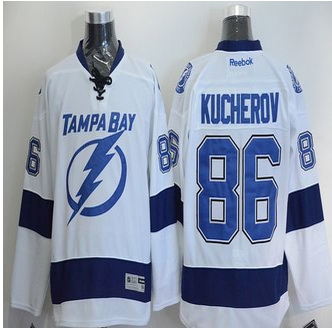 Tampa Bay Lightning #86 Nikita Kucherov White Stitched NHL Jersey