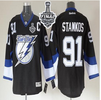 Tampa Bay Lightning #91 Steven Stamkos Black 2015 Stanley Cup Stitched NHL Jersey