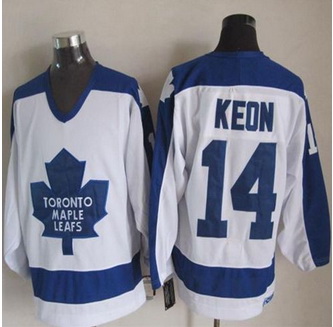 Toronto Maple Leafs #14 Dave Keon White Blue CCM Throwback Stitched NHL Jersey