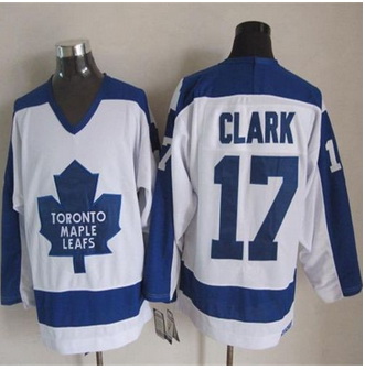 Toronto Maple Leafs #17 Wendel Clark White Blue CCM Throwback Stitched NHL jersey