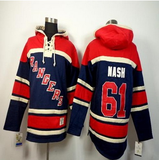 New York Rangers #61 Rick Nash Navy Blue Sawyer Hooded Sweatshirt Stitched NHL jersey