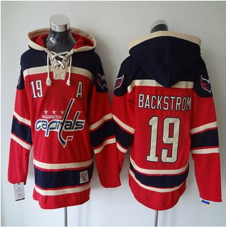 Washington Capitals #19 Nicklas Backstrom Red Sawyer Hooded Sweatshirt Stitched NHL jersey