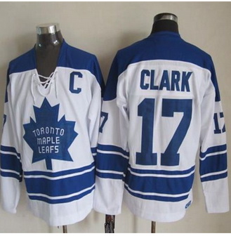 Toronto Maple Leafs #17 Wendel Clark White CCM Throwback Third Stitched NHL Jersey