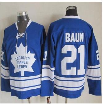 Toronto Maple Leafs #21 Bobby Baun Blue CCM Throwback Third Stitched NHL Jersey