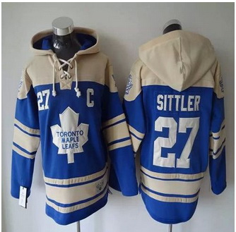 Toronto Maple Leafs #27 Darryl Sittler Blue Sawyer Hooded Sweatshirt Stitched NHL Jersey