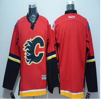 Calgary Flames Blank Stitched Red NHL Jersey