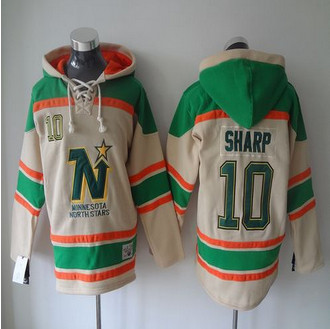 Dallas Stars #10 Patrick Sharp Cream Sawyer Hooded Sweatshirt Stitched NHL Jersey