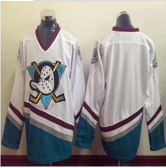 Anaheim Ducks Blank White CCM Throwback NHL Jersey