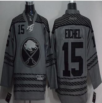 Buffalo Sabres #15 Jack Eichel Charcoal Cross Check Fashion Stitched NHL Jersey