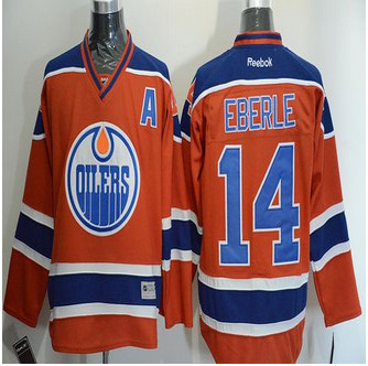 Edmonton Oilers #14 Jordan Eberle Orange Stitched NHL Jersey