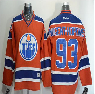 Edmonton Oilers #93 Nugent-Hopkins Orange Stitched NHL Jersey