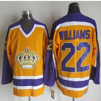 Los Angeles Kings #22 Tiger Williams Yellow Purple CCM Throwback Stitched NHL Jersey