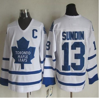 Toronto Maple Leafs #13 Mats Sundin White CCM Throwback Stitched NHL Jersey