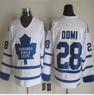 Toronto Maple Leafs #28 Tie Domi White CCM Throwback Stitched NHL Jersey