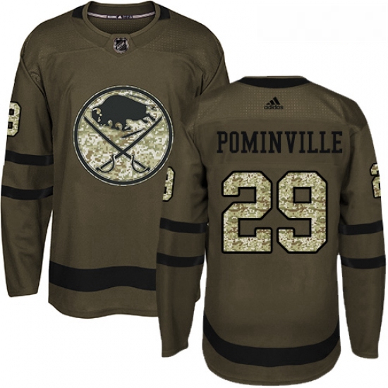 Youth Adidas Buffalo Sabres 29 Jason Pominville Authentic Green Salute to Service NHL Jersey