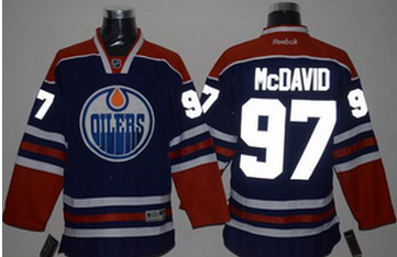 Edmonton Oilers #97 Connor McDavid Light Blue Reflective Version Stitched NHL Jersey