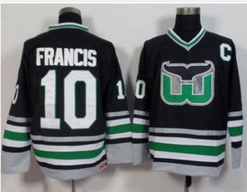 Hartford Whalers #10 Ron Francis Black CCM Throwback Stitched NHL Jersey