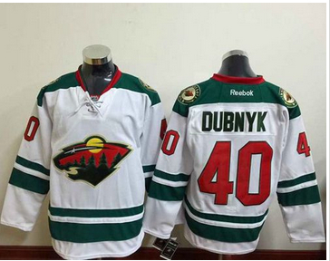 Minnesota Wild #40 Devan Dubnyk White Stitched NHL Jersey