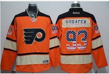 Philadelphia Flyers #93 Jakub Voracek Orange Alternate USA Flag Fashion Stitched NHL Jersey