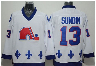 Quebec Nordiques #13 Mats Sundin White CCM Throwback Stitched NHL Jersey