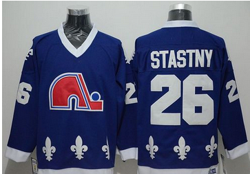 Quebec Nordiques #26 Peter Stastny Blue CCM Throwback Stitched NHL Jersey